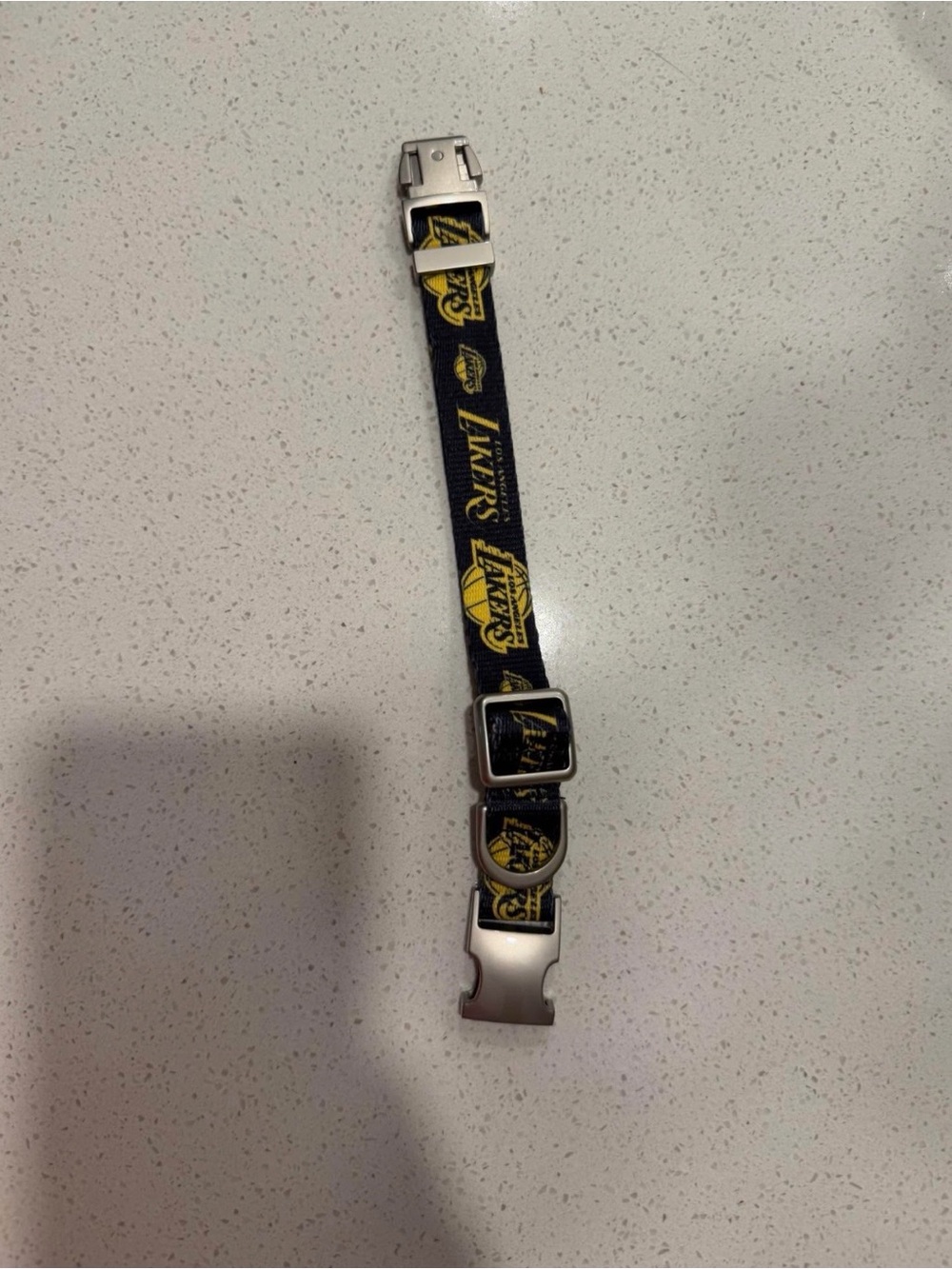 NBA Los Angeles Lakers Black and Yellow Adjustable Dog Collar
